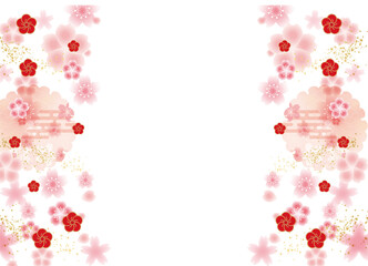 和風の梅の花もよう