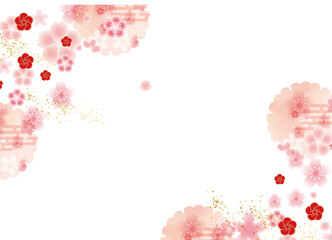 和風の梅の花もよう