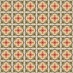 vintage tiles patterns antique seamless design, mosaic motif background