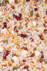 closeup of mixed grains background.Raw Ingredients Making Laba Porridge
