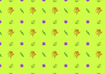 Seamless pattern nature flower leaf ornament botany element abstract background paper print artwork illustration graphic design