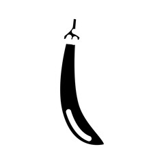 long purple eggplant glyph icon vector. long purple eggplant sign. isolated symbol illustration