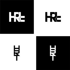 hrt letter original monogram logo design set