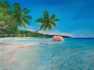beautiful beach painting on vacation