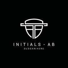 initial ab logo icon design template premium vector 