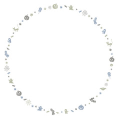 シックなハロウィンモチーフの丸い飾り枠
