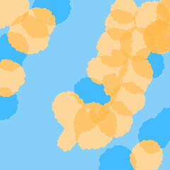 さわやか　オレンジ　ブルー　植物　模様　カラフル　壁紙