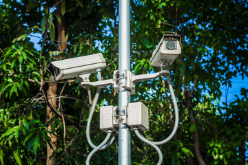 Security CCTV cameras on the road