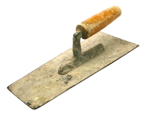 old trowel isolated on transparent background png file