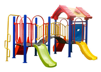 Colorful playground for children on transparent background png file - 528841534