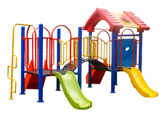 Colorful playground for children on transparent background png file