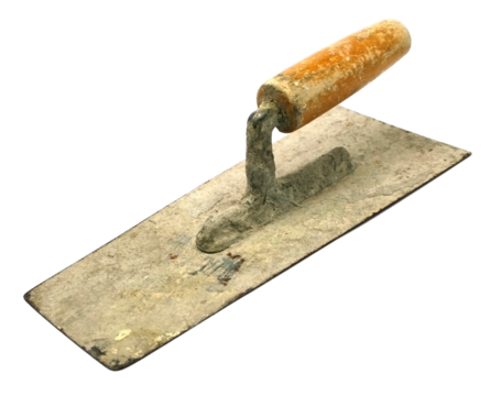 old trowel isolated on transparent background png file