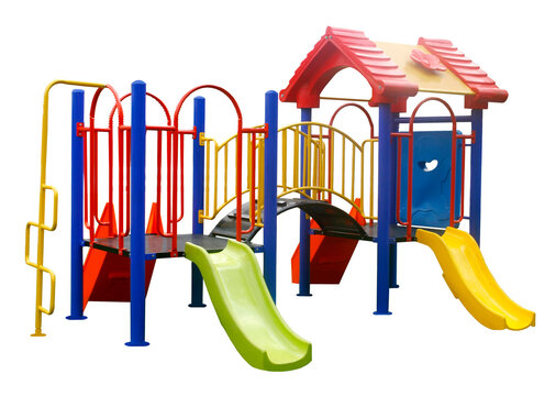 Colorful playground for children on transparent background png file