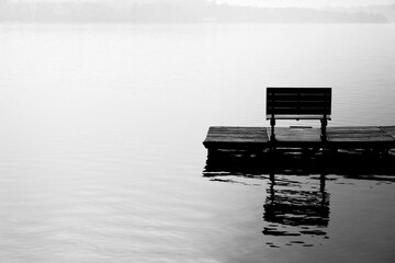 Quiet Bench on a Dock - Powered by Adobe