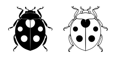 illustration silhouette of a ladybug