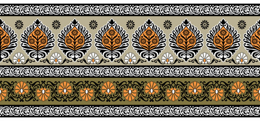 Seamless vector floral border design