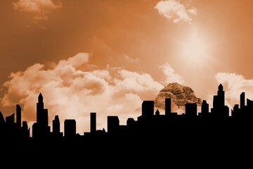 Cityscape during sunset