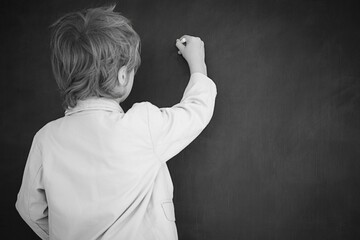 Schoolchild with blackboard