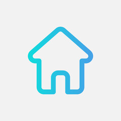 Home icon in gradient style about user interface, use for website mobile app presentation