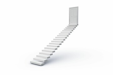 Obraz premium White steps leading to closed door