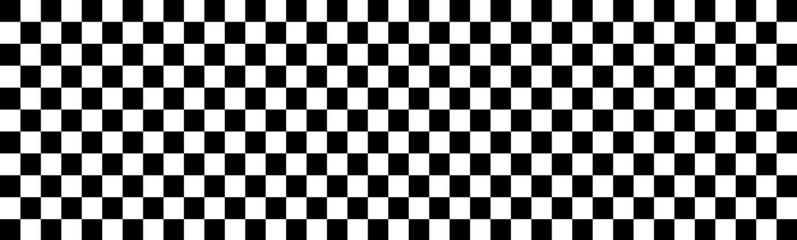 Fototapeta premium Seamless square mosaic grid geometric background pattern. black and white vintage checkered wallpaper. tileable. Monochrome greyscale checker, chessboard or race flag competition concept backdrop.