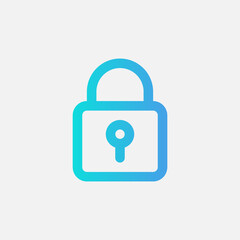 Padlock icon in gradient style about user interface, use for website mobile app presentation
