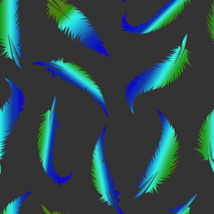 Fototapeta na wymiar feathers gradient vector seamless pattern