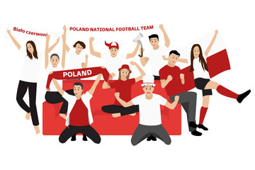 Cheerful Football Fans From Poland