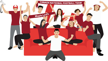 Canada Football Fans Watching TV