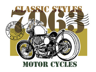 MOTORCYCLES IMAGE VECTOR ILLUSTRATION FOR YOUR T SHIRT