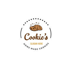Creative Cookies Logo. Choco Cookies Logo. Awesome Business Vector Logo.