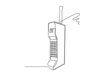 simple line illustration of gadget. One line concept of hand phone, mobile phone, and telephone.