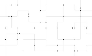 Future network circuit board connected dots and lines background template. Technology linked global system graphic vector.	