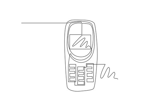 simple line illustration of gadget. One line concept of hand phone, mobile phone, and telephone.