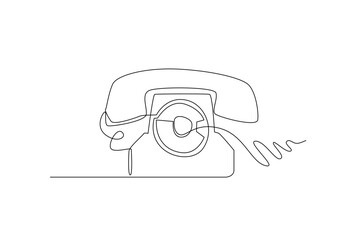 simple line illustration of gadget. One line concept of hand phone, mobile phone, and telephone.