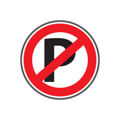 No parking vector icon,Road sign vector 