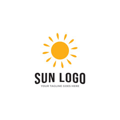 Sun summer logo icon vector template.