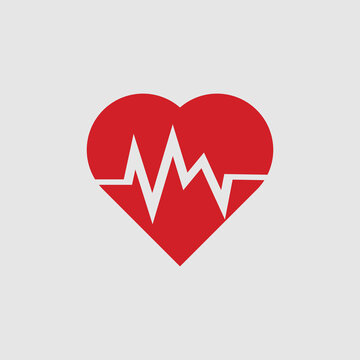 Hearth beat line icon, health medical heartbeat symbol isolated on white background, hospital logo, vector illustration.