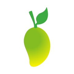 Mango fruit slice fresh tasty healthy white background green leaf