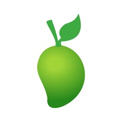 Mango fruit slice fresh tasty healthy white background green leaf
