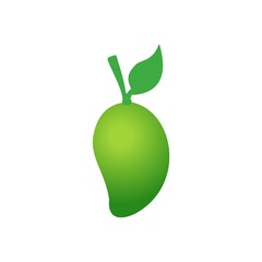 Mango fruit slice fresh tasty healthy white background green leaf