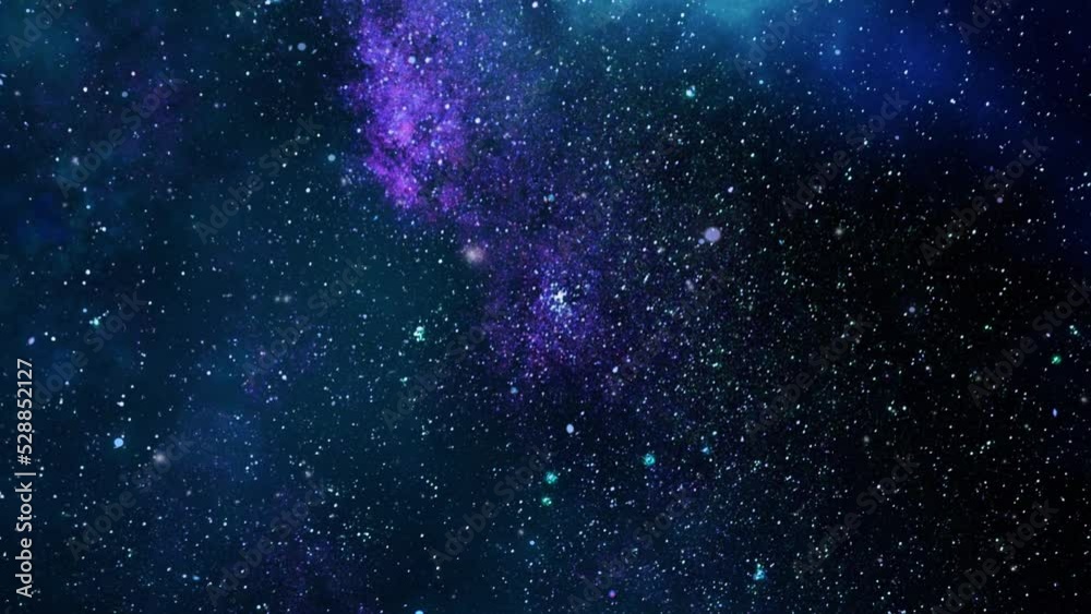 Wall mural 4k view the surface of the star-studded nebula cloud in outer space