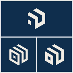 Three Alternative Logos with Initials UO or OU