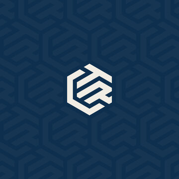 CTR or TRC hexagonal logo with background pattern design