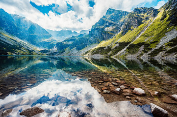 Tatra National Park in Poland. Tatra mountains panorama,  Hiking in Gasienicowa valley (Hala Gasienicowa) to Czarny Staw Gąsienicowy near Kasprowy Wierch © Zedspider