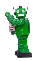 vintage gree robot toy transparent  - 528853931