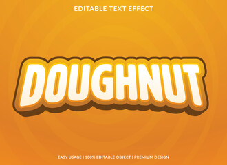 doughnut editable text effect template use for business brand and logo
