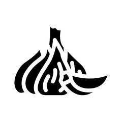 garlic whole slice cut glyph icon vector. garlic whole slice cut sign. isolated symbol illustration