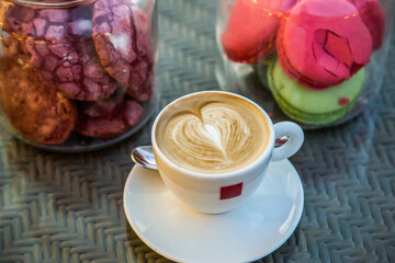 Coffee day shot, Photo is selective focus with shallow depth of field. Taken at Cairo Egypt on 18 November 2016.