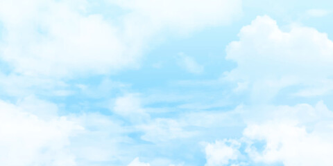 Blue sky and clouds with copy space. Sky blue or azure sky and clouds panorama white background. Everything lies above surface atmosphere outer space is sky. 
